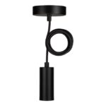 BAILEY - BAI Lampe suspension Fuji E27 Noir avec 1.5M Câble Textile Noir 2x0.75mm2 et Ros - 145020
