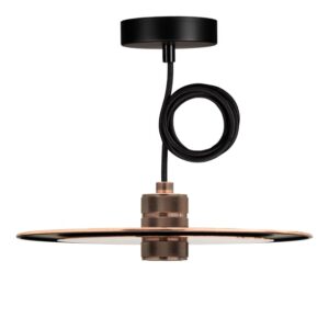BAILEY - BAI Lampe suspension Set DIY Slim Abat-jour Or rosé Douille Grid E27 3M Câble Te - 143877
