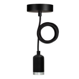BAILEY - BAI suspension Bari E27 Noir 1.5M Câble Noir 2x0.75 Rosace 60W - 141479