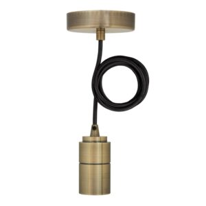 BAILEY - BAI suspension Lyon E27 Alu Bronze 1.5M Câble Noir 2x0.75 Rosace 60W - 141480