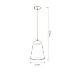 FANTASIA - AZAR pendule - E27 - max 60W - acier - dia 200mm x 1505mm - noir / blanc - 3432101 – Image 2