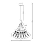 FANTASIA - KOBAR - 7x E27 - max 60W - dia 460mm x 2100mm - noir / chromé - 3416223 – Image 2