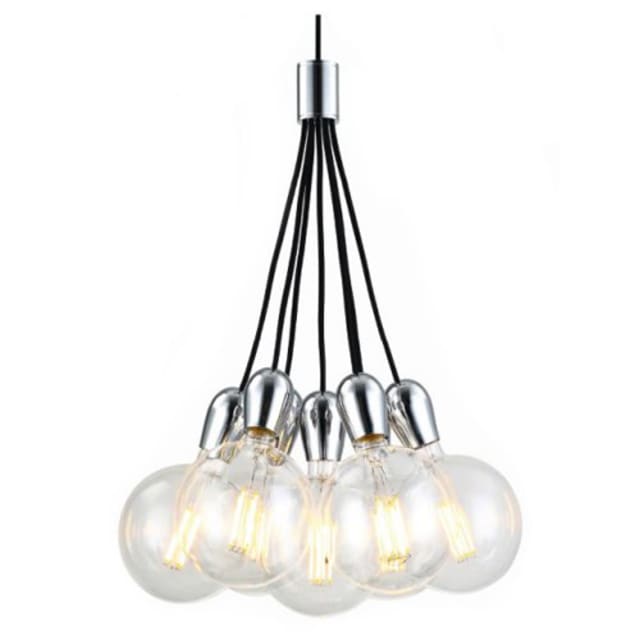 FANTASIA - KOBAR - 7x E27 - max 60W - dia 460mm x 2100mm - noir / chromé - 3416223 FANTASIA - KOBAR - 7x E27 - max 60W - dia 460mm x 2100mm - noir / chromé - 3416223