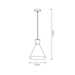 FANTASIA - KONO pendule - E27 - max 60W - acier - dia 250mm x 1545mm - noir / blanc - 3432031 – Image 2