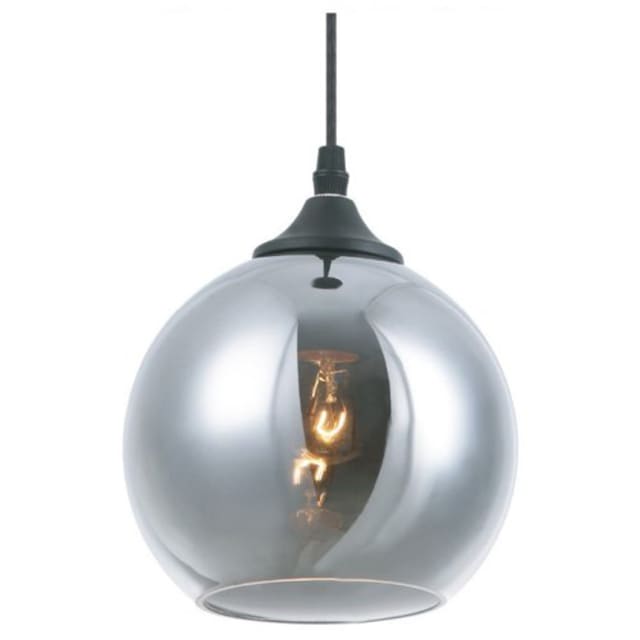 FANTASIA - ROGODO - 1x E27 - acier / verre - max 60W - dia 140mm x 1200mm - noir/ gris fumé - 3416197 FANTASIA - ROGODO - 1x E27 - acier / verre - max 60W - dia 140mm x 1200mm - noir/ gris fumé - 3416197