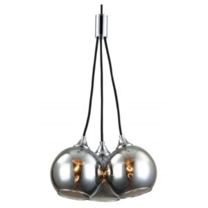 FANTASIA - ROGODO - 3x E27 - acier / verre - max 60W - dia 340mm x 2000mm - noir/ gris fumé - 3416198