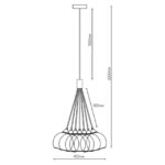 FANTASIA - ROGODO - 7x E27 - acier / verre - max 60W - dia 450mm x 2000mm - noir/ gris fumé - 3416199 – Image 2