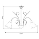 FANTASIA - SURYA - 3x E14 - acier / verre - 40W - dia 587mm x 401mm - blanc antique - 3416154 – Image 2