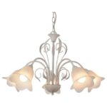 FANTASIA - SURYA - 5x E14 - acier / verre - 40W - dia 677mm x 401mm - blanc antique - 3416155