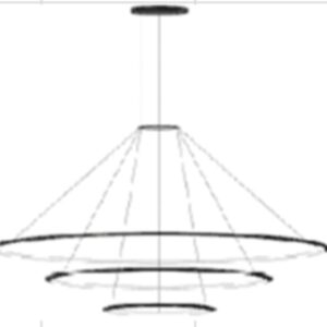 LEDS-C4 - Pendant Circular Downward 3 Rings (ø1200 ø900 ø600) LED 140.8W 3000K Black - CS4L-00W9AZOU05