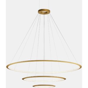 LEDS-C4 - Pendant Circular Inward 3 Rings (ø3000 ø2000 ø1200) LED 326.4W 2700K 0-10V Gold - CD4G-00V9AZRUEF