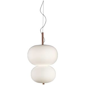 LEDS-C4 - Pendant Ilargi Doble Lamp LED 36.1W 2861lm 2700K PHASE CUT White Light wood - 00-6461-93-F9