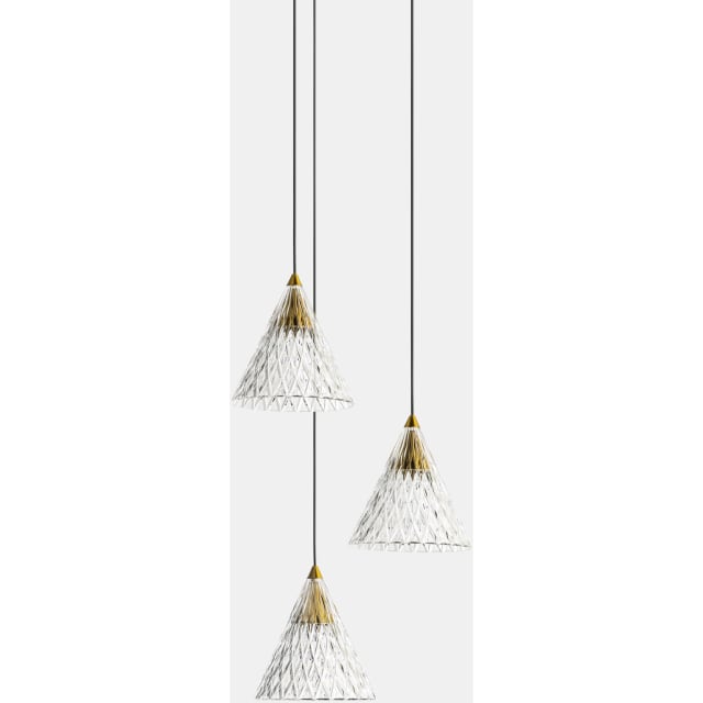 LEDS-C4 - Pendant Veneto Surfaced 3 Bodies LED 24W 2700K DALI Gold Black 268lm - 15-7596-60-DO LEDS-C4 - Pendant Veneto Surfaced 3 Bodies LED 24W 2700K DALI Gold Black 268lm - 15-7596-60-DO