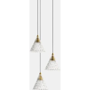 LEDS-C4 - Pendant Veneto Surfaced 3 Bodies LED 24W 2700K DALI Gold Gold 268lm - 15-7596-DL-DO