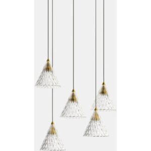 LEDS-C4 - Pendant Veneto Surfaced 5 Bodies LED 40W 2700K DALI Gold Black 268lm - 15-7598-60-DO