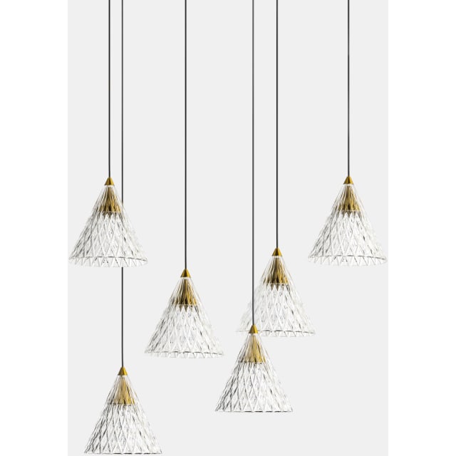LEDS-C4 - Pendant Veneto Surfaced 6 Bodies LED 48W 2700K DALI Gold Gold 268lm - 15-7599-DL-DO LEDS-C4 - Pendant Veneto Surfaced 6 Bodies LED 48W 2700K DALI Gold Gold 268lm - 15-7599-DL-DO
