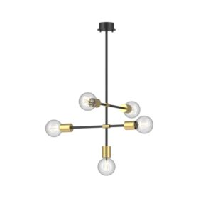 PSM LIGHTING - CLEO suspension sur tige avec rosace apparente - fixe blanc - or - 1529.5.E27.116