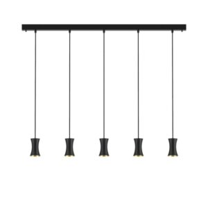 PSM LIGHTING - Clara blanc mat texture/blanc suspension-fixe-avec 5x Clara Ø75 sur base Ju - 3413.5.1M.TX1
