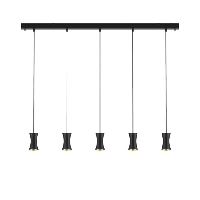 PSM LIGHTING - Clara noir-cr/noir suspension-fixe-avec 5x Clara Ø75 sur base Juba - 3413.5.228.TX2 PSM LIGHTING - Clara noir-cr/noir suspension-fixe-avec 5x Clara Ø75 sur base Juba - 3413.5.228.TX2