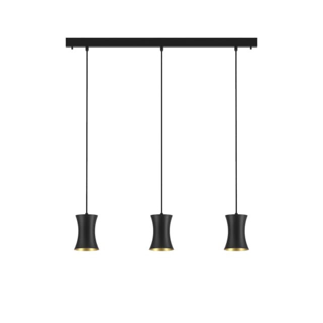 PSM LIGHTING - Clara noir-dorée int./noir suspension-fixe-avec 3x Clara Ø120 sur base Ju - 3414.3.29.TX2 PSM LIGHTING - Clara noir-dorée int./noir suspension-fixe-avec 3x Clara Ø120 sur base Ju - 3414.3.29.TX2