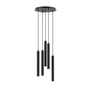 PSM LIGHTING - Jacob blanc mat texture/blanc suspension-avec 5x Jacob sur base Rondobox-av - 1925.5.1M.TX1.WW