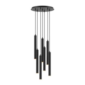 PSM LIGHTING - Jacob noir-or/noir suspension-avec 7x Jacob sur base Rondobox-avec driver - 1926.7.216.TX2.NW