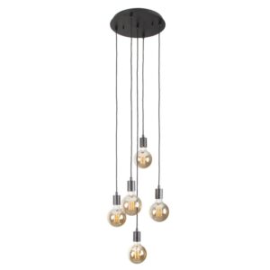 PSM LIGHTING - MAESTRO noir texture / noir suspension-avec 3 x câble textile 1m et 2 x câble - 5059.2M.TXW2