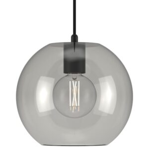 PSM LIGHTING - MOBY STEEL suspension steel/black/noir suspension-avec 2m de câble textile et - 5109.C.E27.2M.ST.TX2