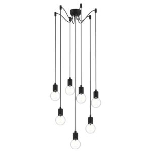 PSM LIGHTING - Maestro noir texture/torsadé noir suspension-avec 7x câble textile 2m et 6x s - 5147.7.2M.TXW2