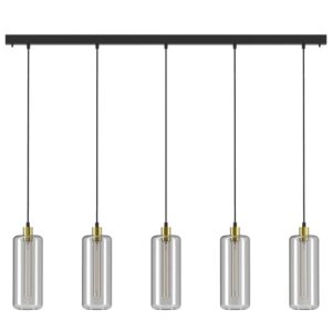 PSM LIGHTING - Manon blanc mat texture/bronze/blanc suspension-avec 5x 1