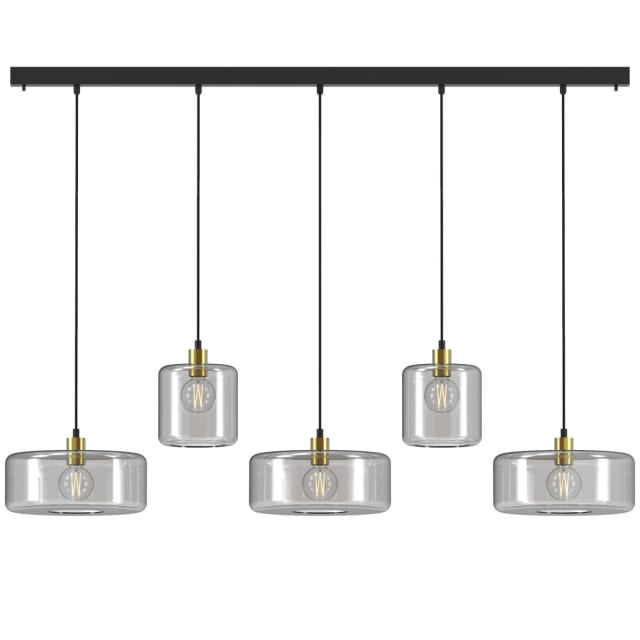 PSM LIGHTING - Manon noir-or/steel/noir suspension-avec 5x 1 PSM LIGHTING - Manon noir-or/steel/noir suspension-avec 5x 1