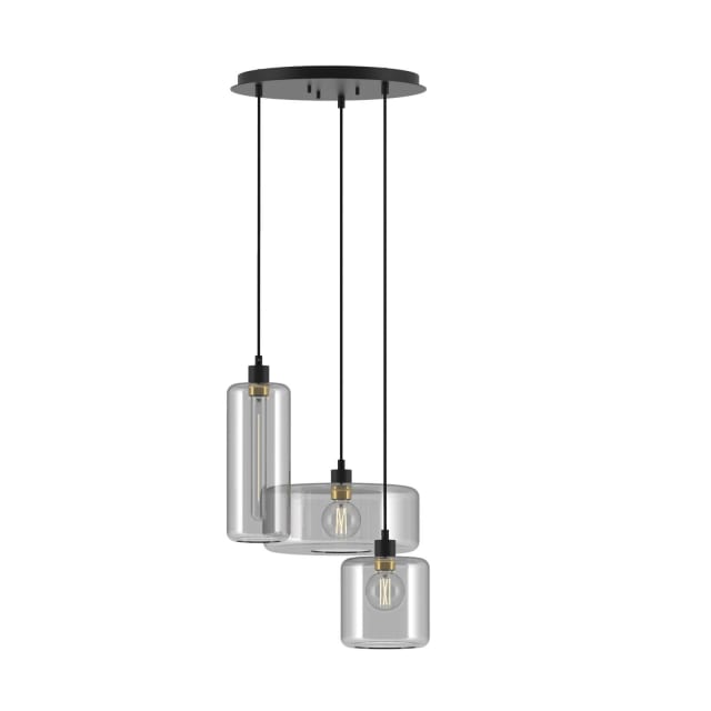 PSM LIGHTING - Manon noir-or/transparent/noir suspension-avec 3x 1 PSM LIGHTING - Manon noir-or/transparent/noir suspension-avec 3x 1