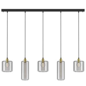 PSM LIGHTING - Manon noir texture/bronze/noir suspension-avec 5x 1