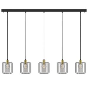 PSM LIGHTING - Manon noir texture/transparent/noir suspension-avec 5x 1