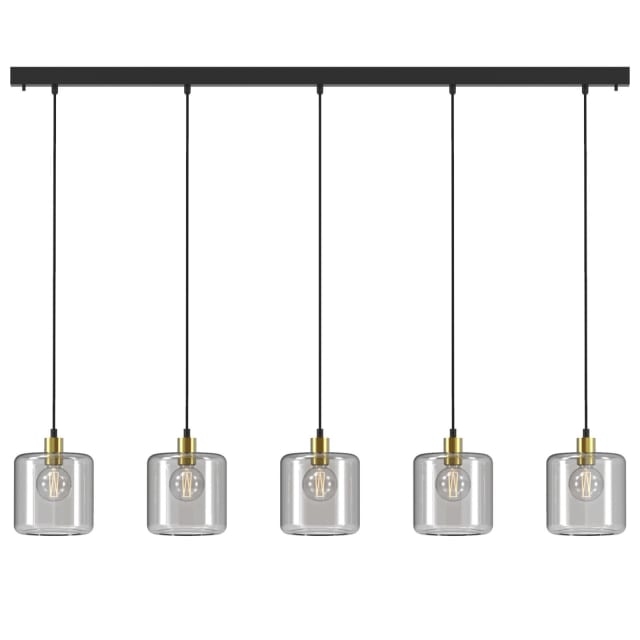 PSM LIGHTING - Manon noir texture/transparent/noir suspension-avec 5x 1 PSM LIGHTING - Manon noir texture/transparent/noir suspension-avec 5x 1
