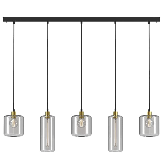 PSM LIGHTING - Manon noir texture/transparent/noir suspension-avec 5x 1 PSM LIGHTING - Manon noir texture/transparent/noir suspension-avec 5x 1