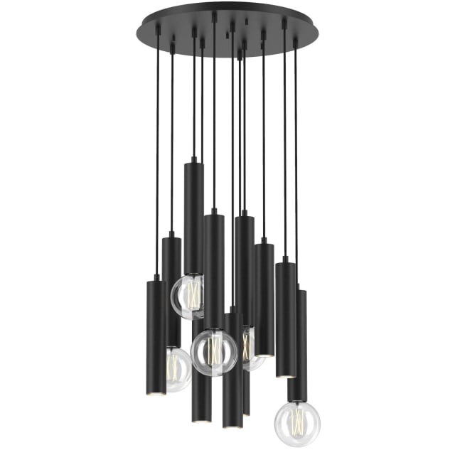PSM LIGHTING - Mero noir-or/messing suspension-rond-avec 11x Mero sur base Rondobox - 1927.11.216.TXM.CW PSM LIGHTING - Mero noir-or/messing suspension-rond-avec 11x Mero sur base Rondobox - 1927.11.216.TXM.CW