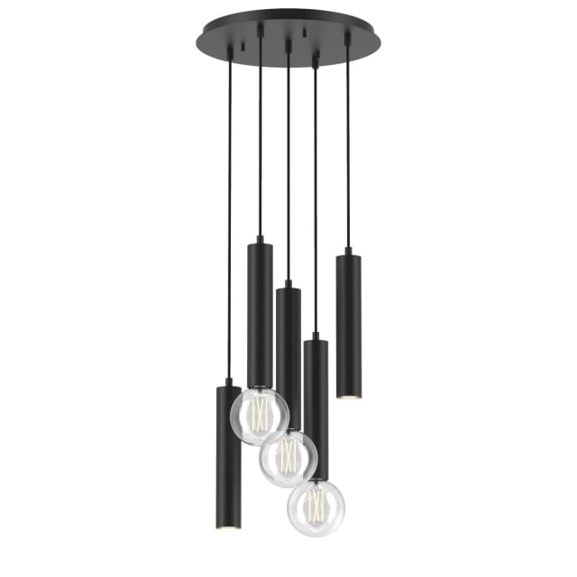 PSM LIGHTING - Mero noir texture/noir suspension-rond-avec 5x Mero sur base Rondobox - 1916.5.2M.TX2.NW PSM LIGHTING - Mero noir texture/noir suspension-rond-avec 5x Mero sur base Rondobox - 1916.5.2M.TX2.NW