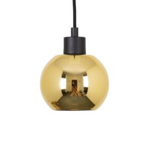 PSM LIGHTING - Moby gold coat/dorée/or brillant suspension-avec 2m de câble textile et arrêt - 4995.A.E27.SH.4.GC.TX4