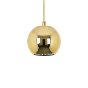 PSM LIGHTING - Moby gold coat/dorée/or brillant suspension-avec 2m de câble textile et arrêt - 4998.A.E27.4.GC.TX4