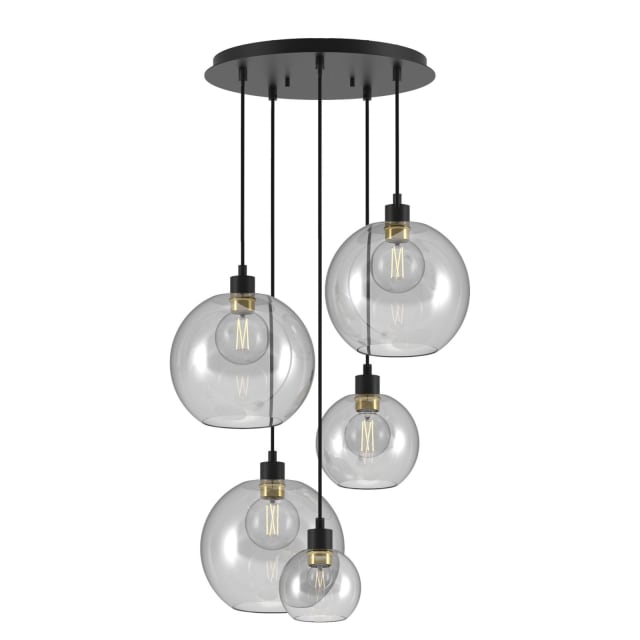 PSM LIGHTING - Moby noir-or/transparent/noir suspension-avex 3x Moby Ø250 PSM LIGHTING - Moby noir-or/transparent/noir suspension-avex 3x Moby Ø250
