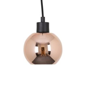PSM LIGHTING - Moby pinky/roze brillant/gris-brun suspension-avec 2m de câble textile et arr - 4997.A.E27.SH.46.PKY.TXG30