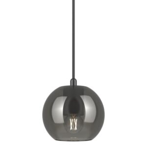 PSM LIGHTING - Moby smokey grey/noir/noir texture suspension-avec 2m de câble textile et arr - 5086.A.E27.2M.SG.TX2