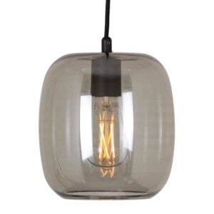 PSM LIGHTING - Moby steel/alu gris/alu satiné suspension-avec 2m de câble textile et arrêt d - 5043.E.E27.14.ST.TX11