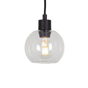 PSM LIGHTING - Moby transparent/cuivre rouge/rosé suspension-avec 2m de câble textile et arr - 5082.A.E27.SH.28.TR.TXRK