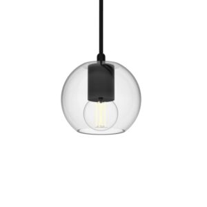 PSM LIGHTING - Moby transparent/noir/noir texture suspension-avec 2m de câble textile et arr - 5089.A.E14.2M.TR.TX2