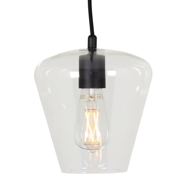 PSM LIGHTING - Moby transparent/noir/noir texture suspension-avec 2m de câble textile et arr - 5098.E27.2M.TR.TX2 PSM LIGHTING - Moby transparent/noir/noir texture suspension-avec 2m de câble textile et arr - 5098.E27.2M.TR.TX2