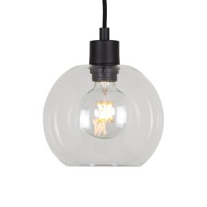 PSM LIGHTING - Moby transp/brun brillant/bronze foncé suspension-avec 2m de câble textile et - 5064.B.E27.SH.23.TR.TXG23