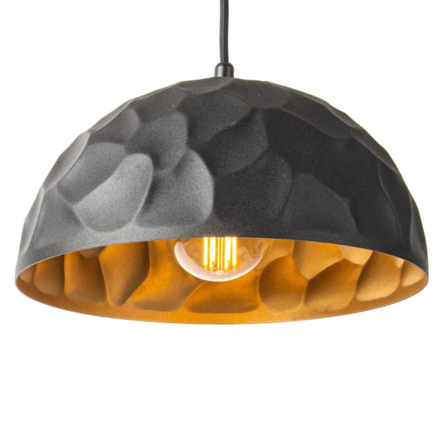 PSM LIGHTING - Rocky noir-dorée int./noir suspension-avec 1 PSM LIGHTING - Rocky noir-dorée int./noir suspension-avec 1