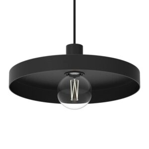 PSM LIGHTING - Skivve blanc mat texture/blanc suspension-avec 1,5m de câble textile et arrêt - 4992.E27.1M.TX1